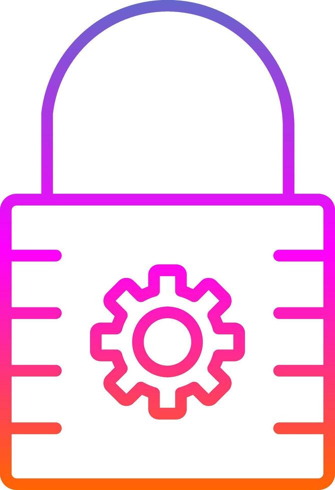 Lock Line Circle Sticker Icon vector
