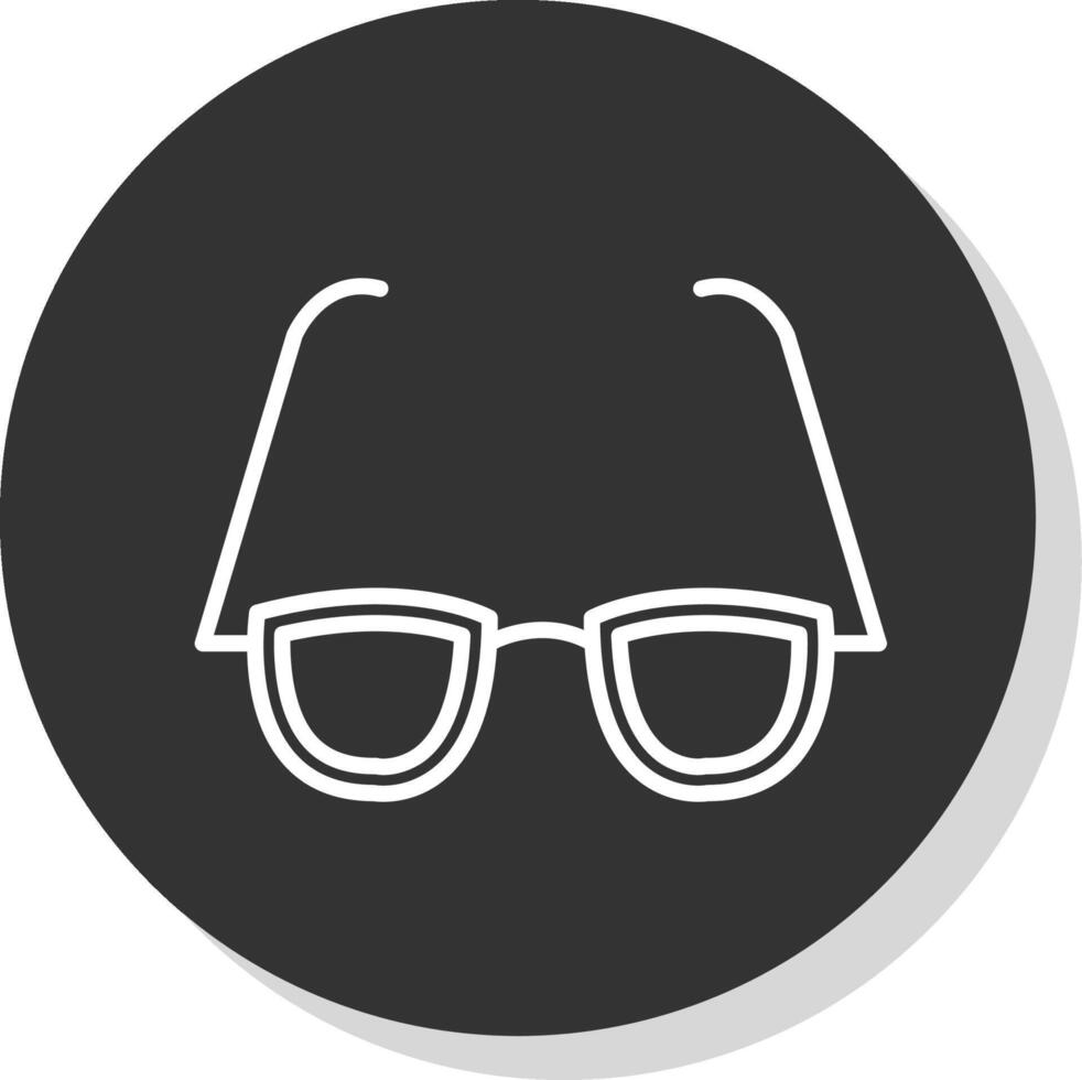 Glasses Line Shadow Circle Icon Design vector