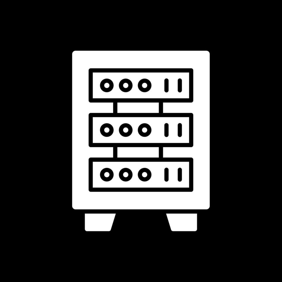 Server Rack Glyph Inverted Icon Design vector