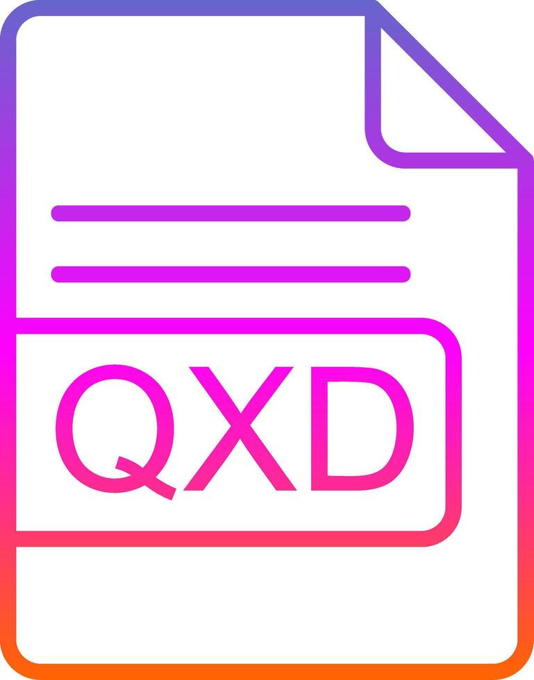 qxdd archivo formato línea degradado icono diseño vector