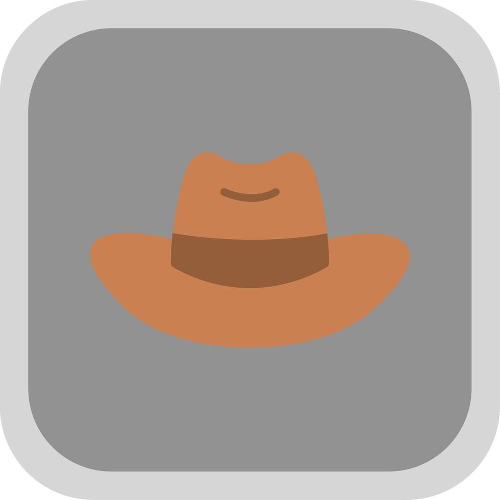 Cowboy Hat Flat round corner Icon Design vector