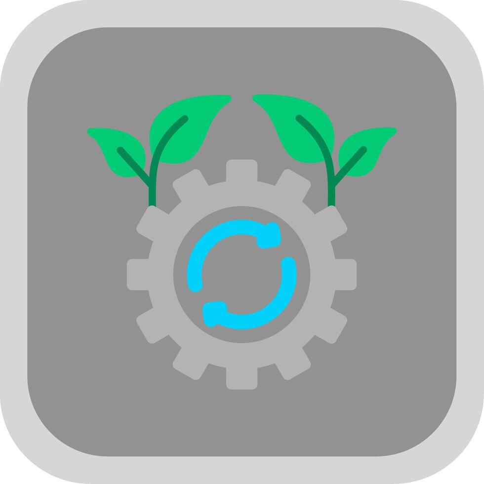 Sustainable Technology Flat round corner Icon Design vector