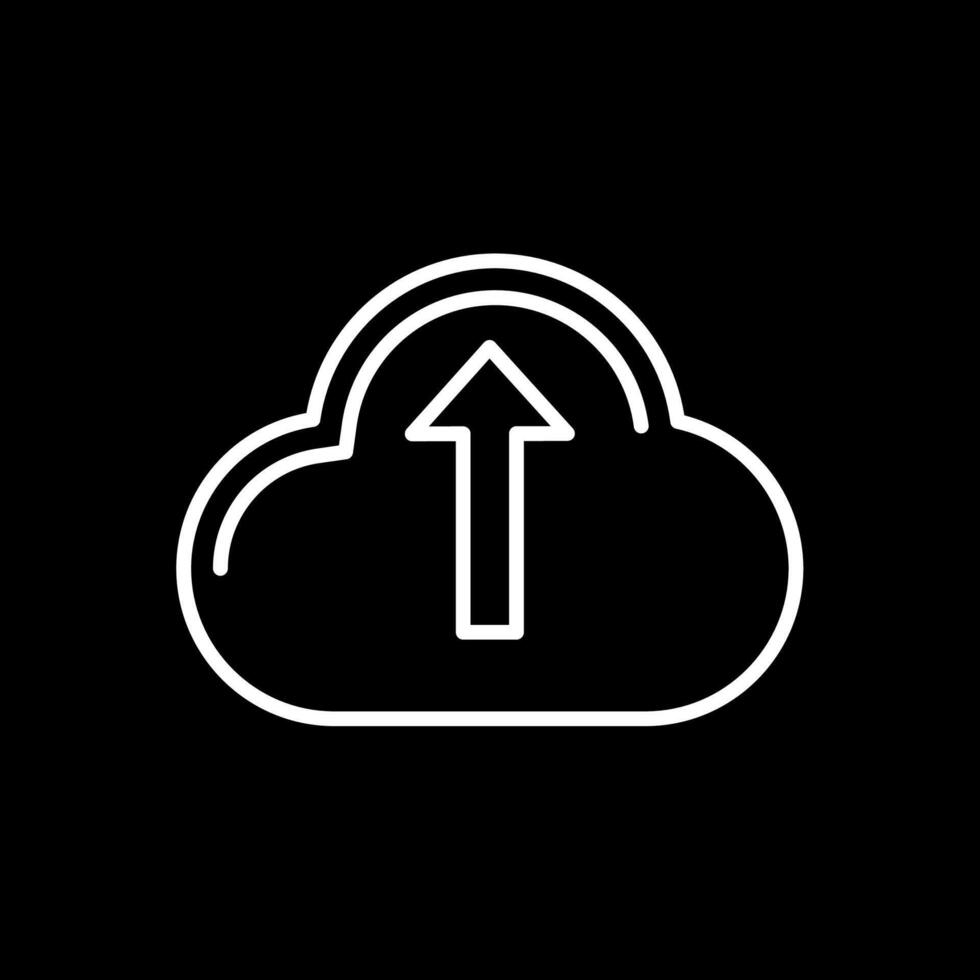 nube subiendo línea invertido icono diseño vector