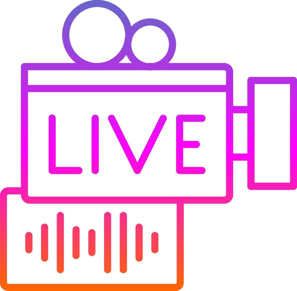 Live Stream Line Gradient Icon Design vector