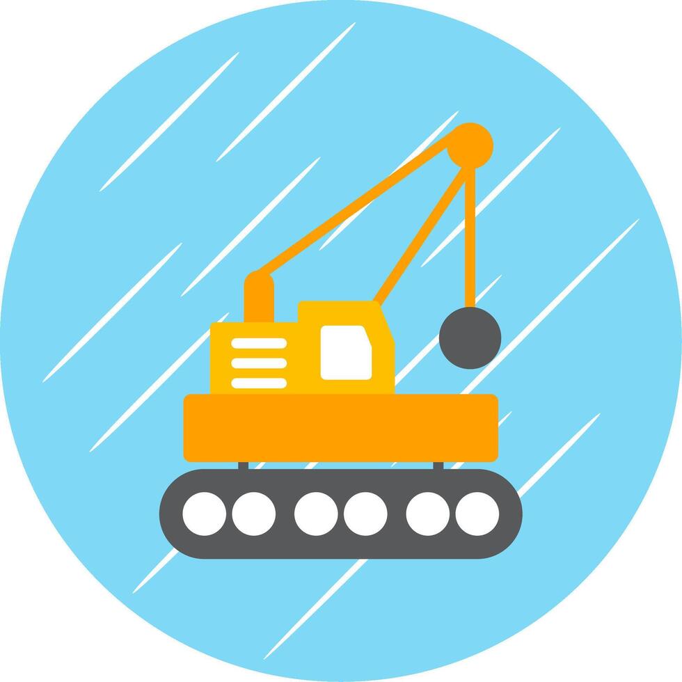 Wrecking Ball Flat Circle Icon Design vector
