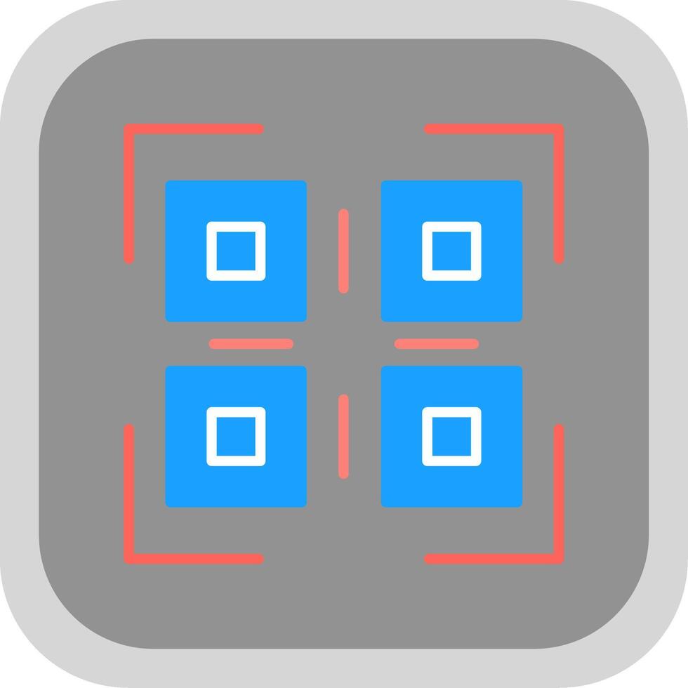 Qr Code Flat round corner Icon Design vector