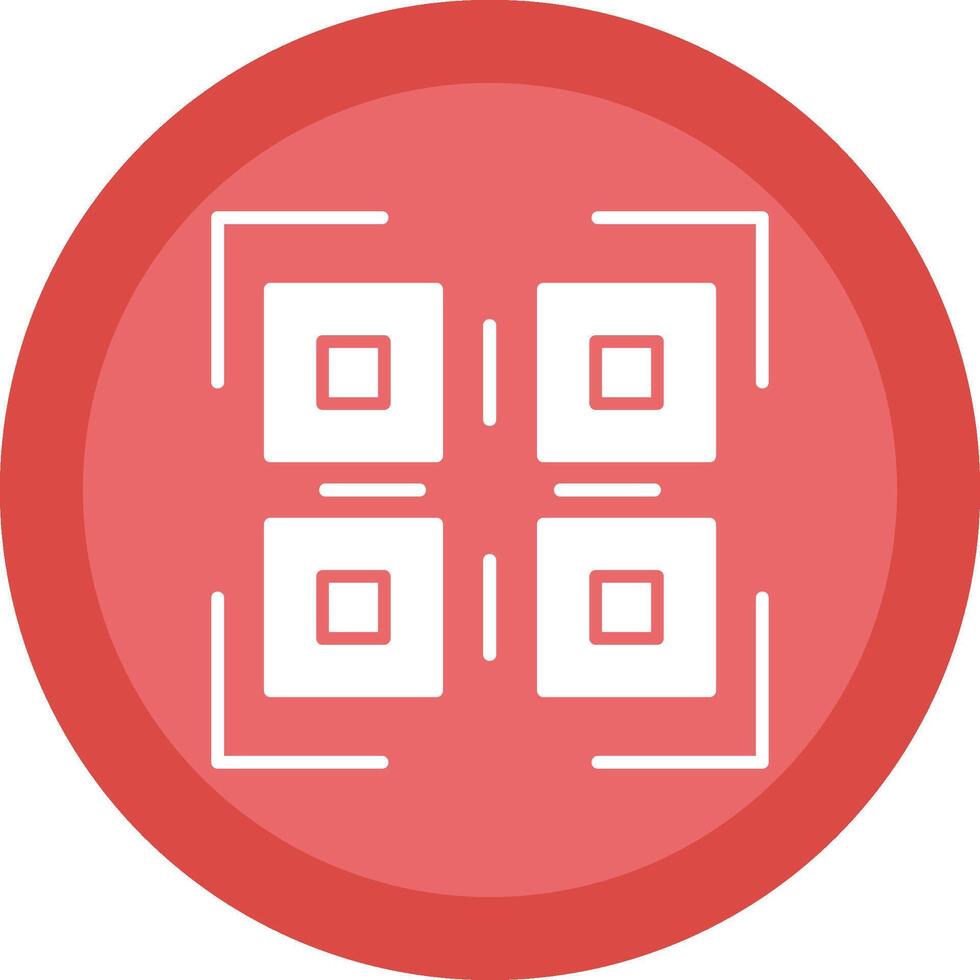Qr Code Glyph Due Circle Icon Design vector