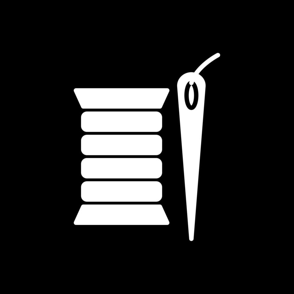 Sewing Glyph Inverted Icon Design vector