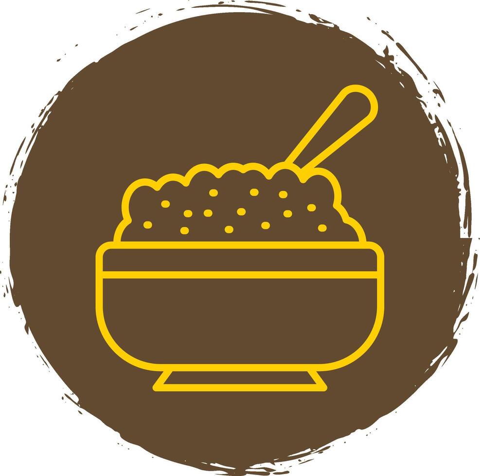 Curry Rice Line Circle Sticker Icon vector