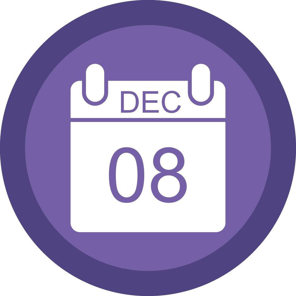 December Glyph Due Circle Icon Design vector