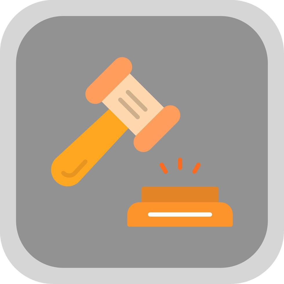Hammer Flat round corner Icon Design vector