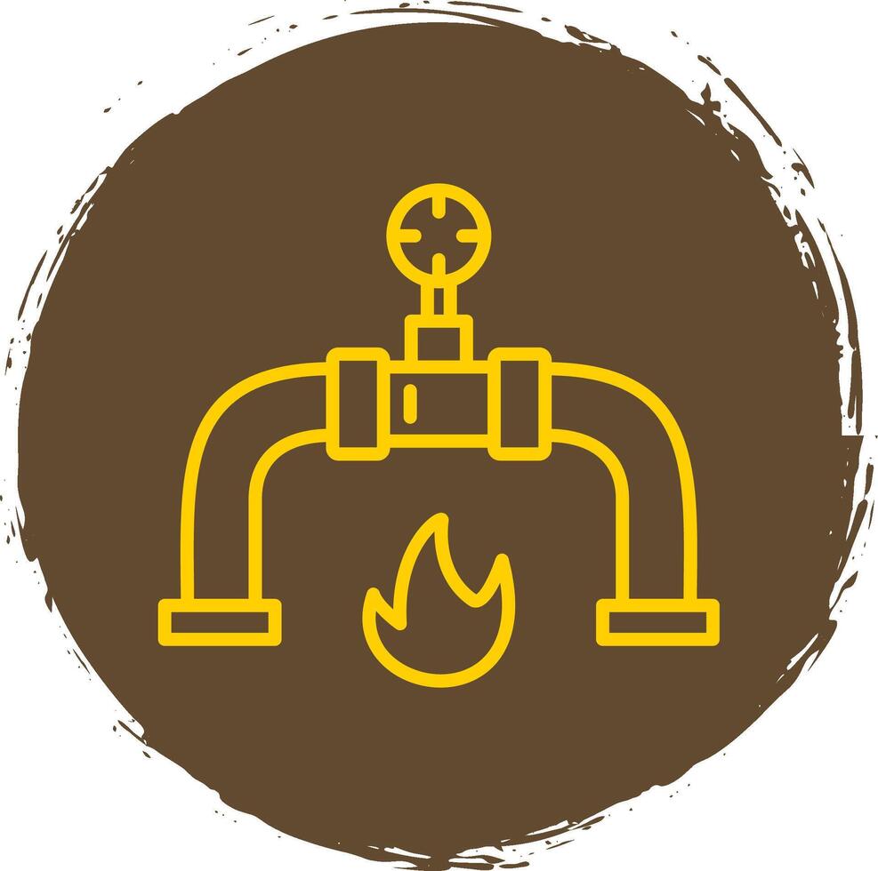 Gas PipeLine Circle Sticker Line Circle Sticker Icon vector