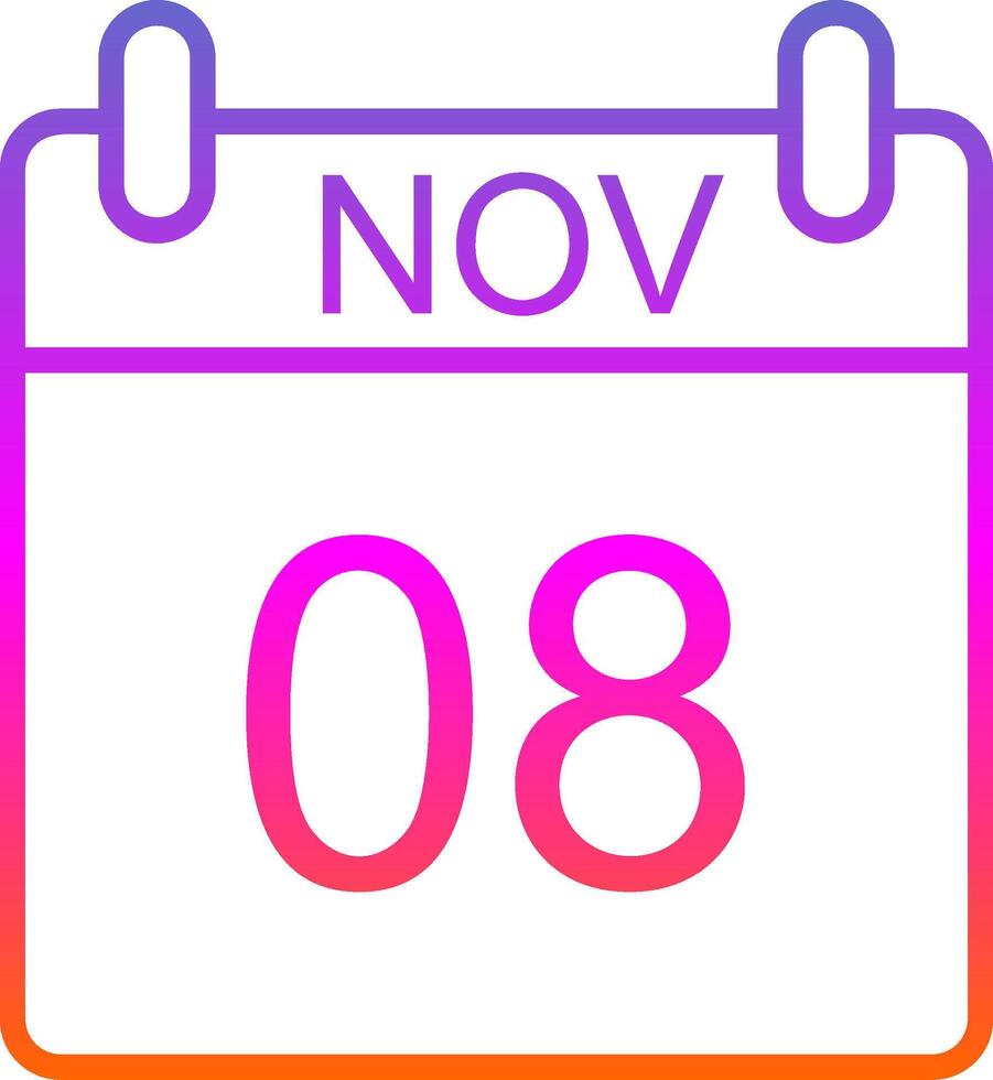 November Line Gradient Icon Design vector