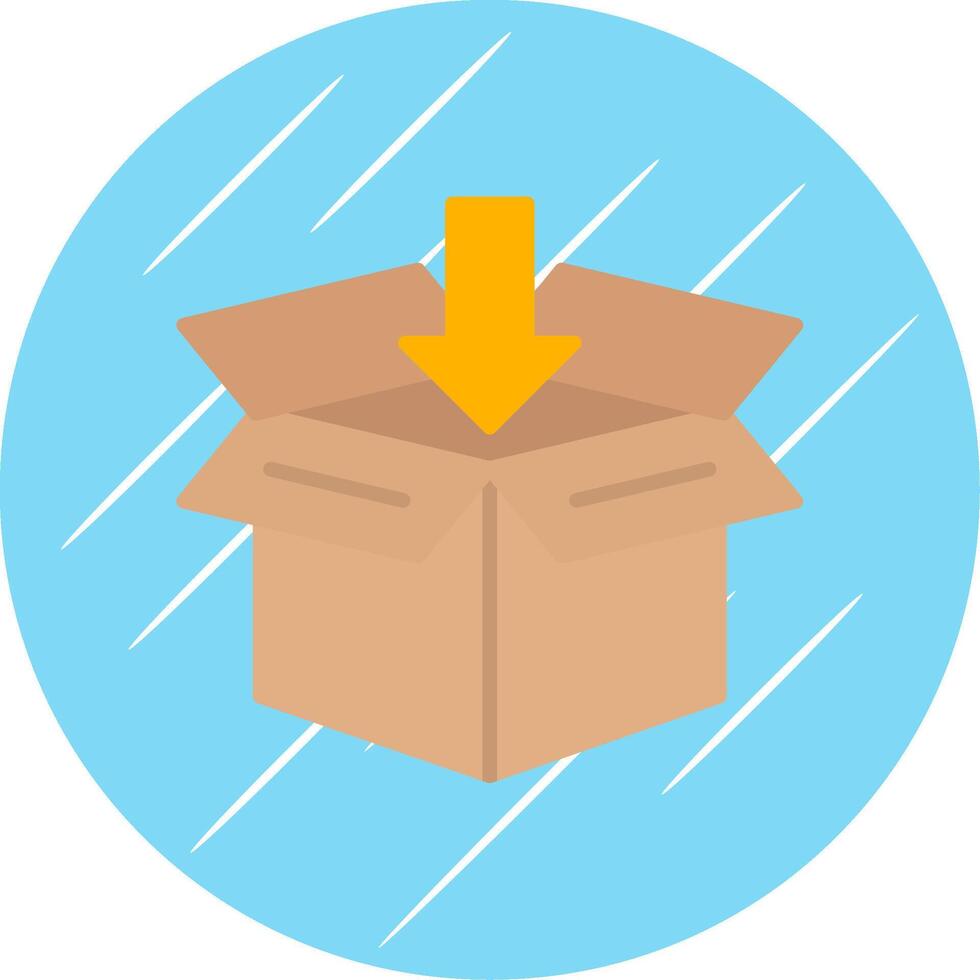 Open Box Flat Circle Icon Design vector