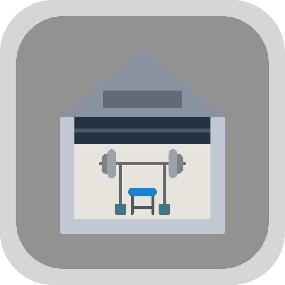 Gym Flat round corner Icon Design vector
