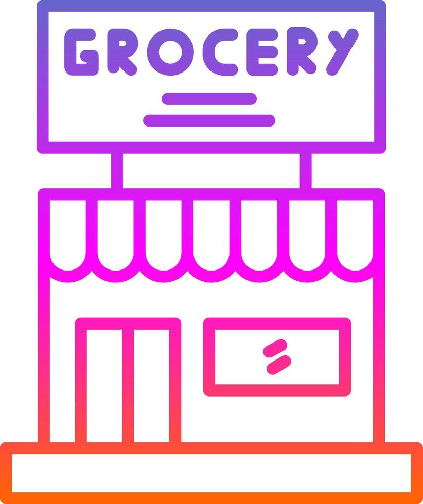 Grocery Store Line Circle Sticker Icon vector