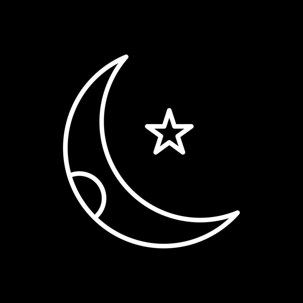 Moon Line Inverted Icon Design vector