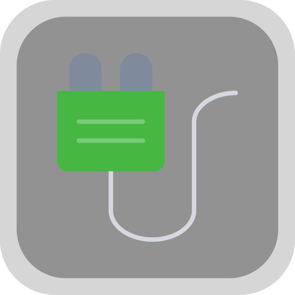 Plug Flat round corner Icon Design vector