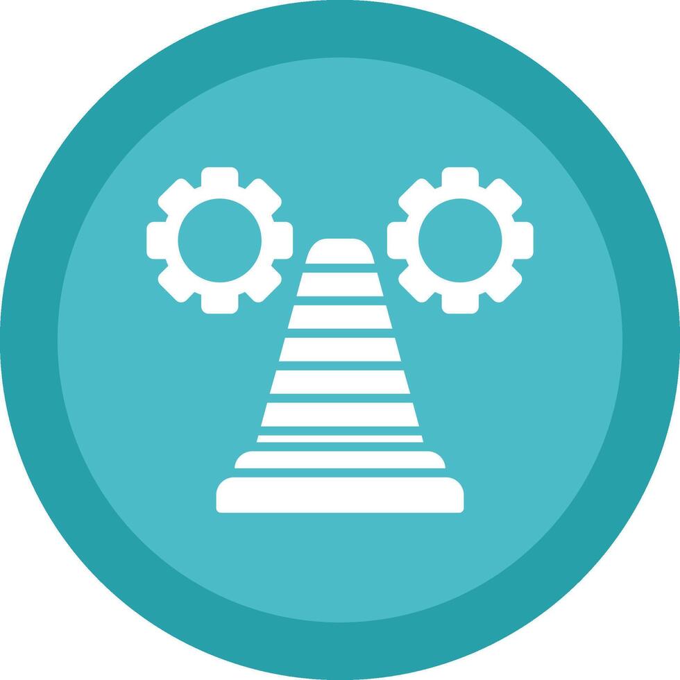 Traffic Cone Glyph Due Circle Icon Design vector
