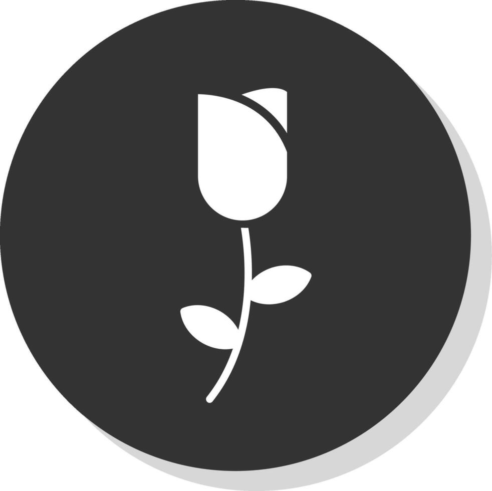 Tulip Glyph Shadow Circle Icon Design vector