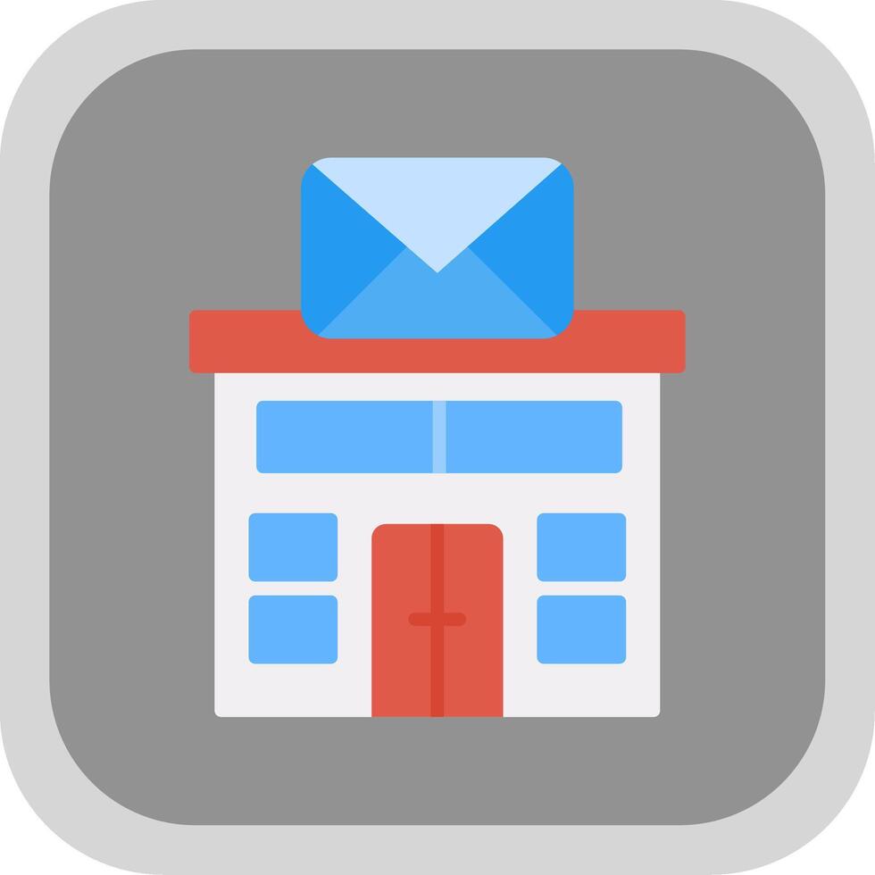 Post Office Flat round corner Icon Design vector