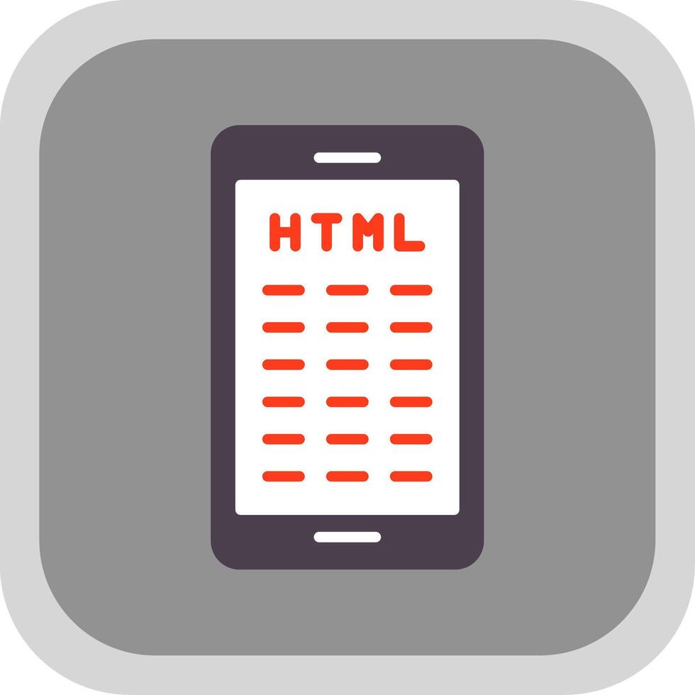Mobile Coding Flat round corner Icon Design vector