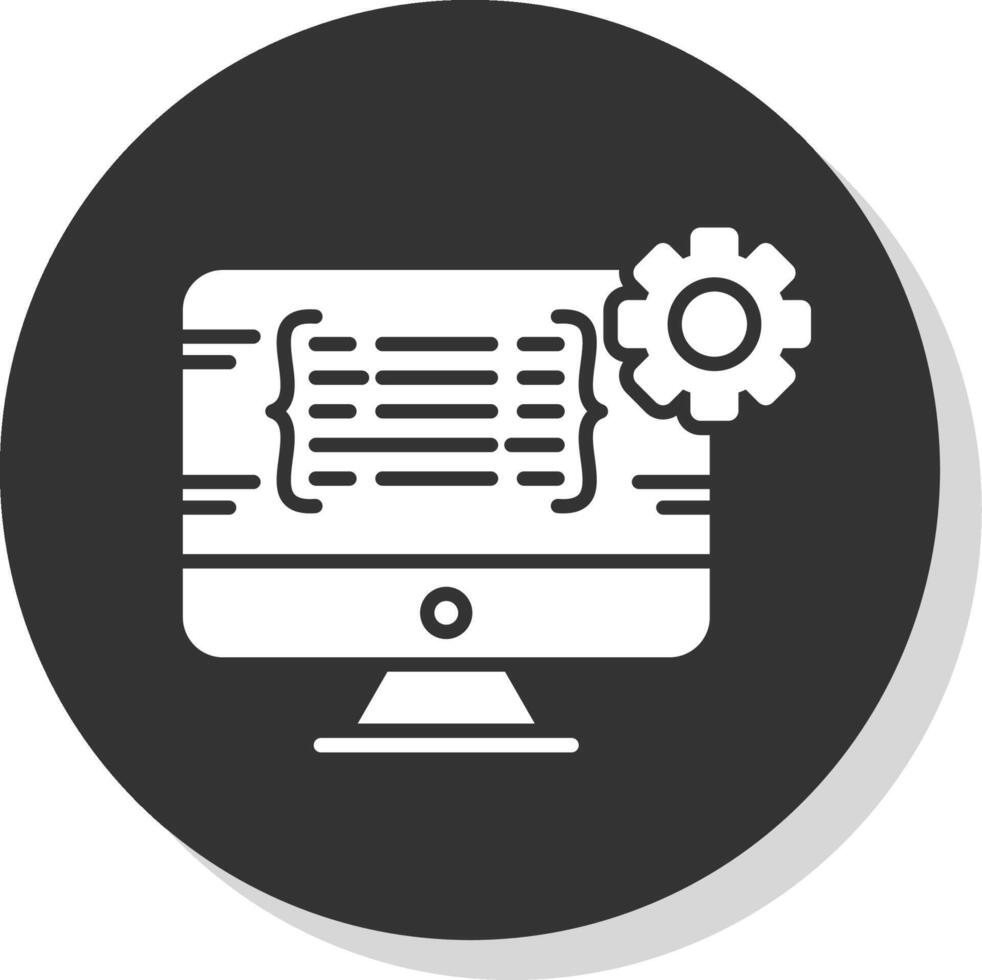 Programming Glyph Shadow Circle Icon Design vector