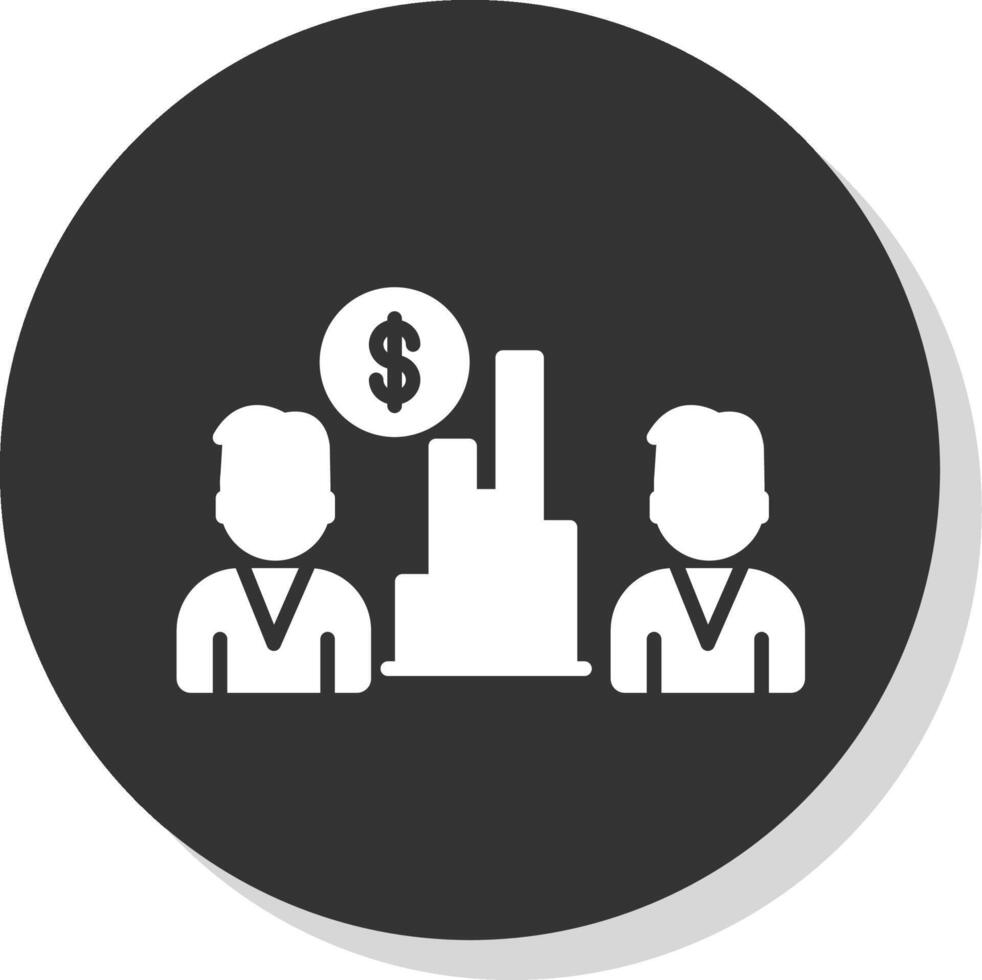 Team Revenue Glyph Shadow Circle Icon Design vector