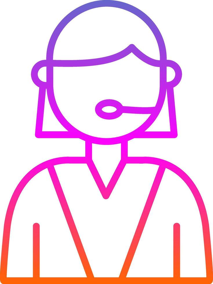 Assistant Line Gradient Icon Design vector