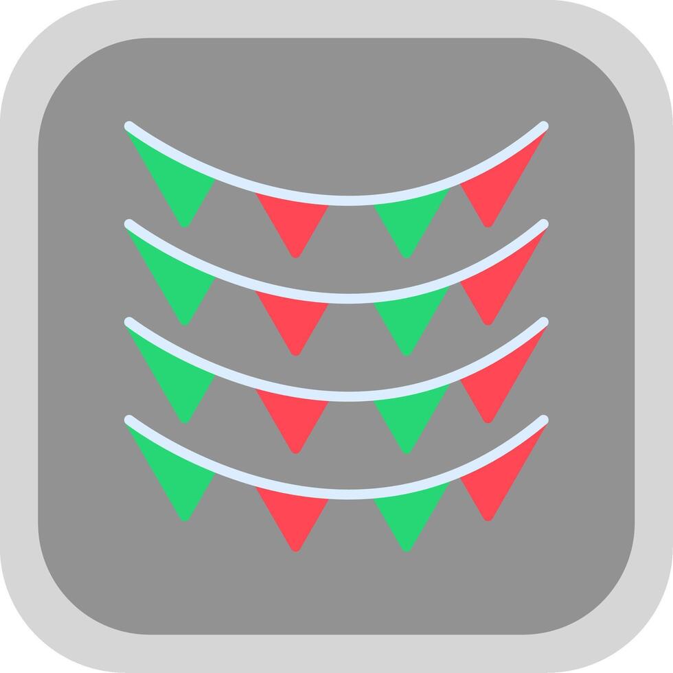 Celebration Flag Flat round corner Icon Design vector