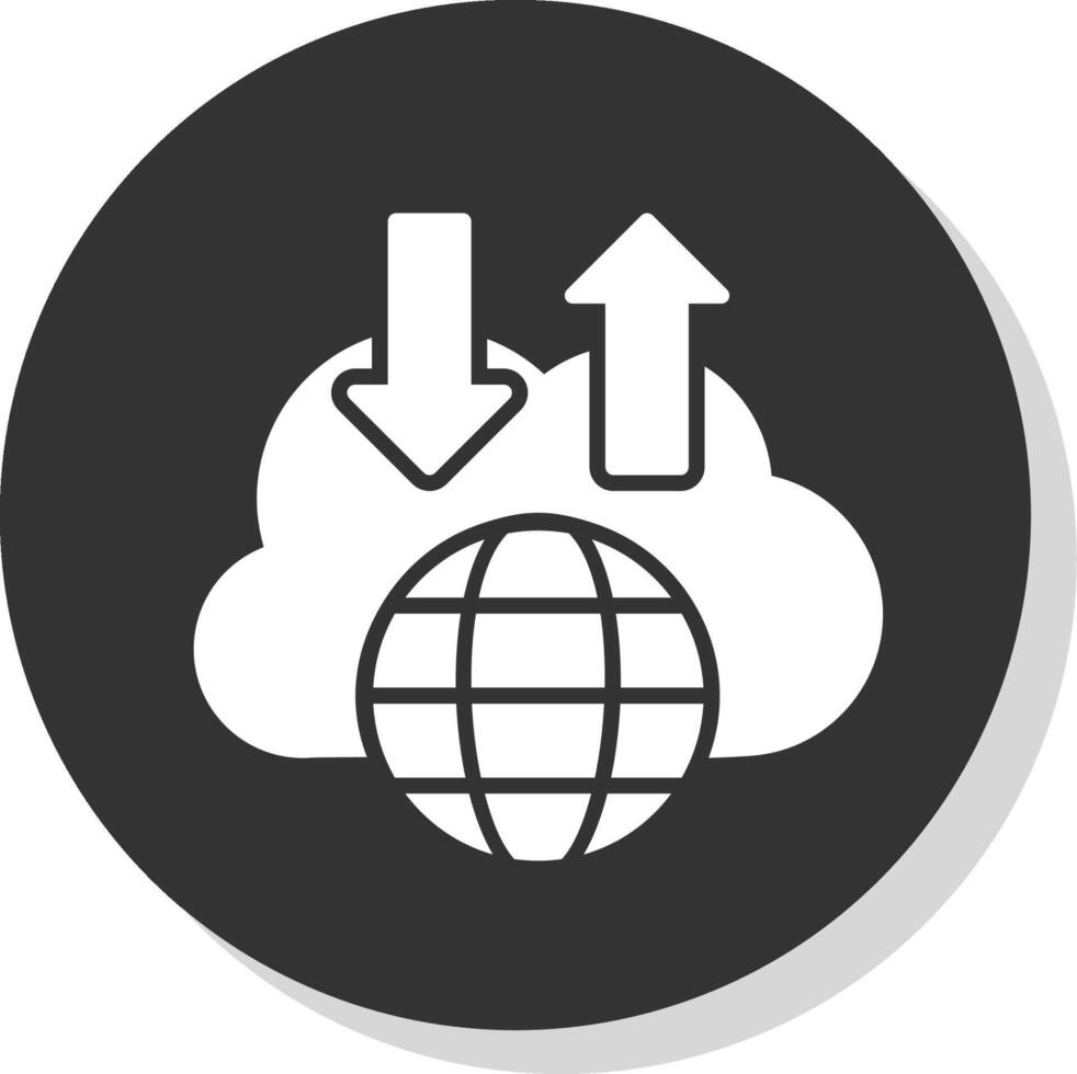 Cloud Glyph Shadow Circle Icon Design vector