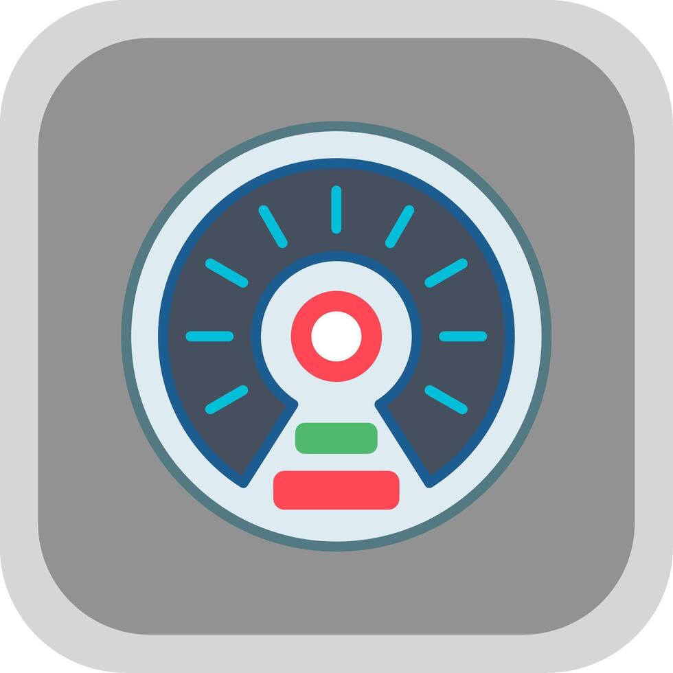 Gauge Flat round corner Icon Design vector