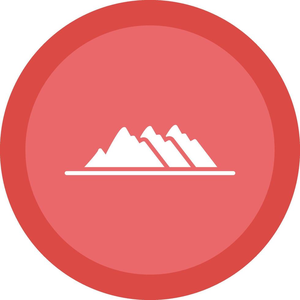 Mountain Line Shadow Circle Icon Design vector