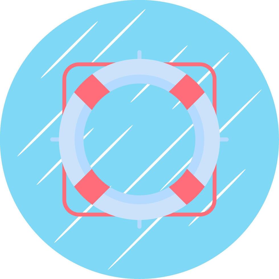 Rescue Buoy Flat Circle Icon Design vector
