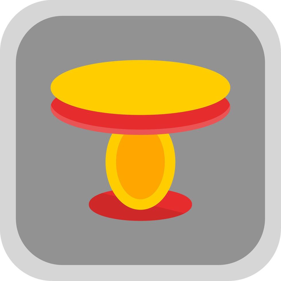 Dining Table Flat round corner Icon Design vector