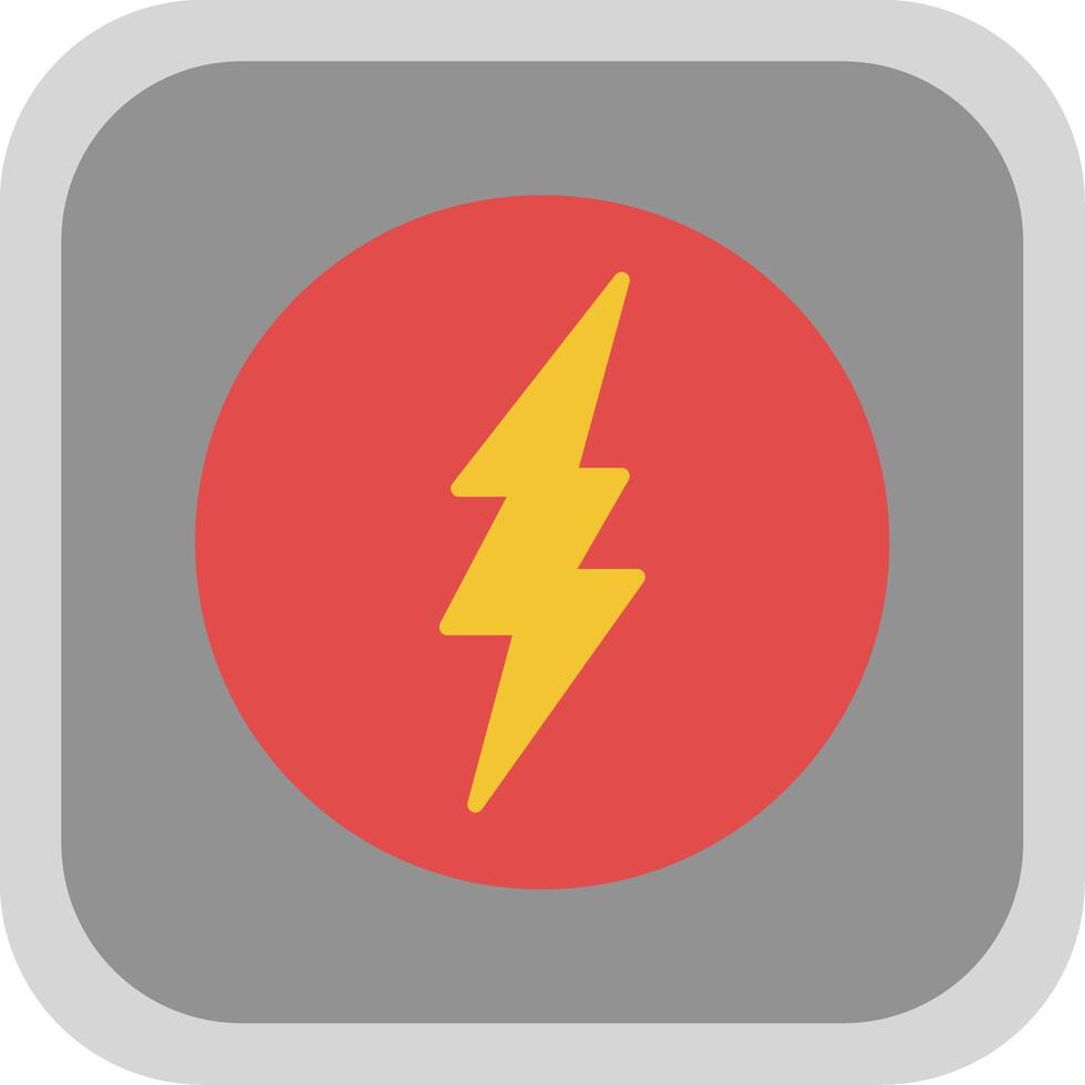 Lightning Flat round corner Icon Design vector