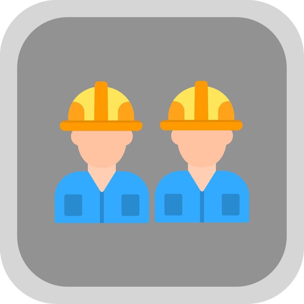 Worker Flat round corner Icon Design vector