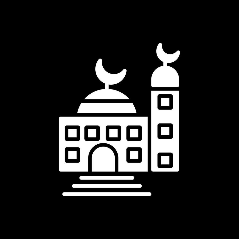 Mosque Glyph Inverted Icon Design vector