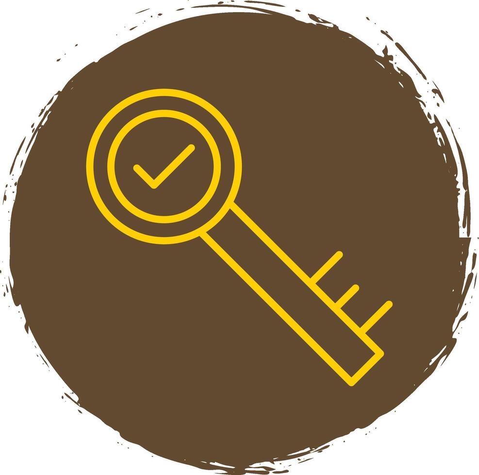 Key Line Circle Sticker Icon vector