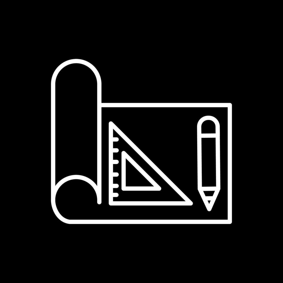Draft Tools Line Inverted Icon Design vector