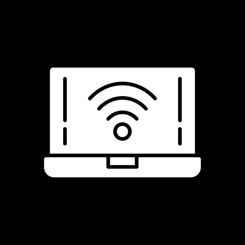 Wifi Glyph Inverted Icon Design vector