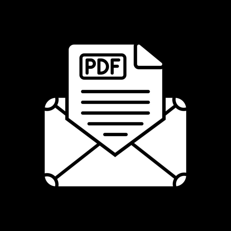 Email Glyph Inverted Icon Design vector
