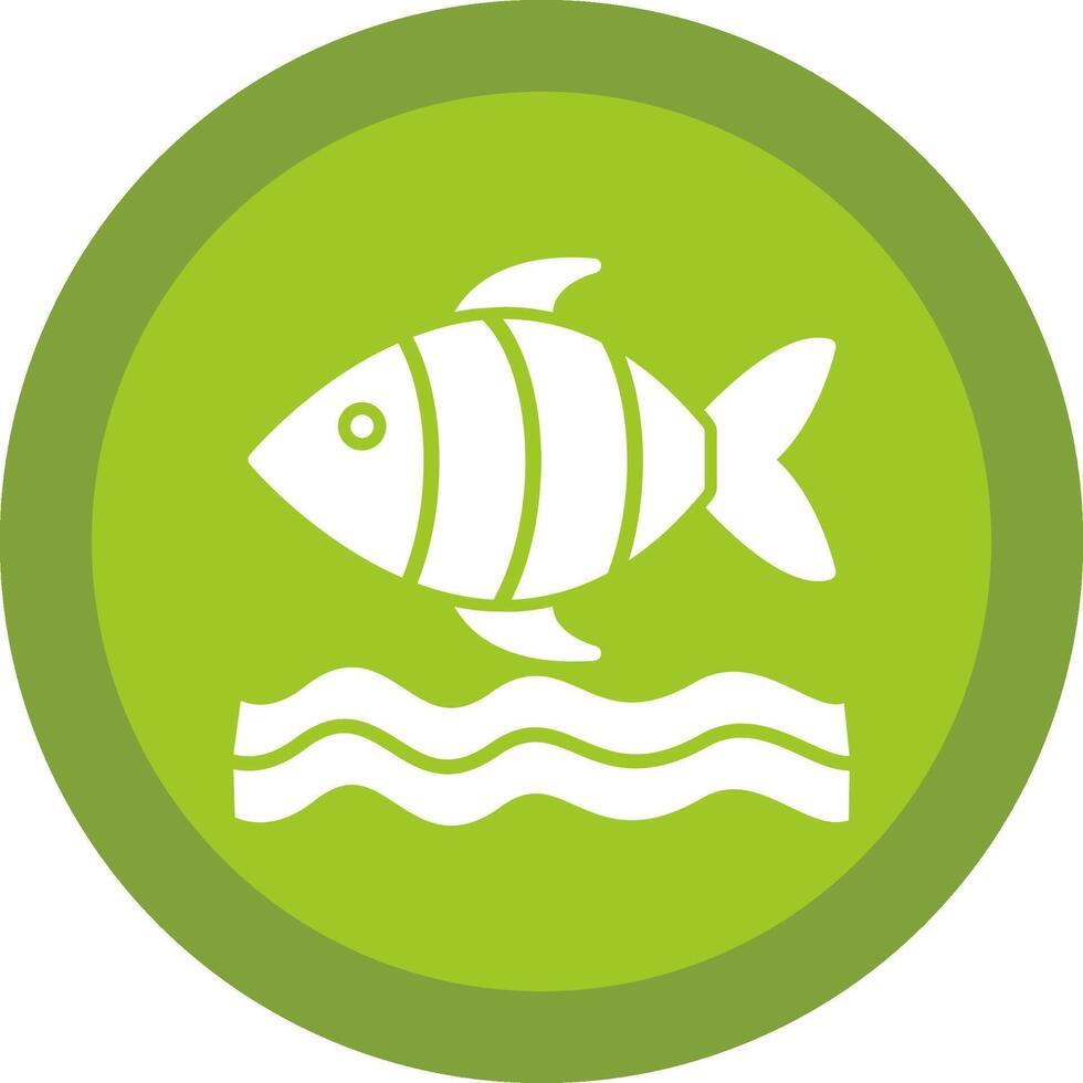 Sea Life Glyph Due Circle Icon Design vector