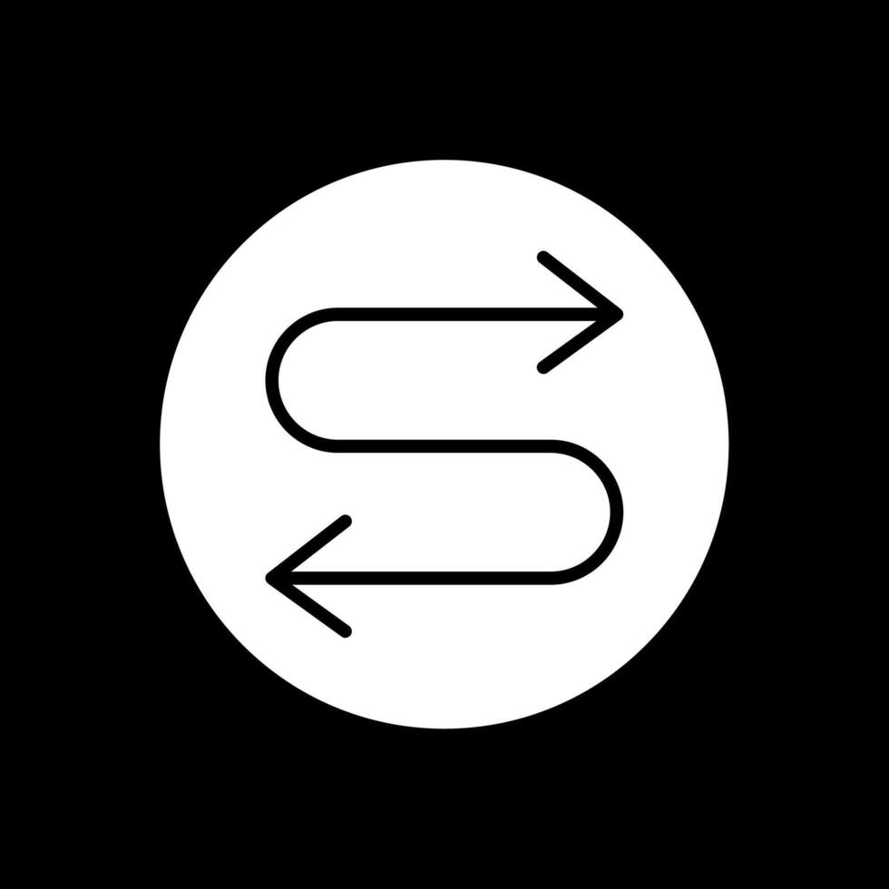 Zigzag Arrow Glyph Inverted Icon Design vector