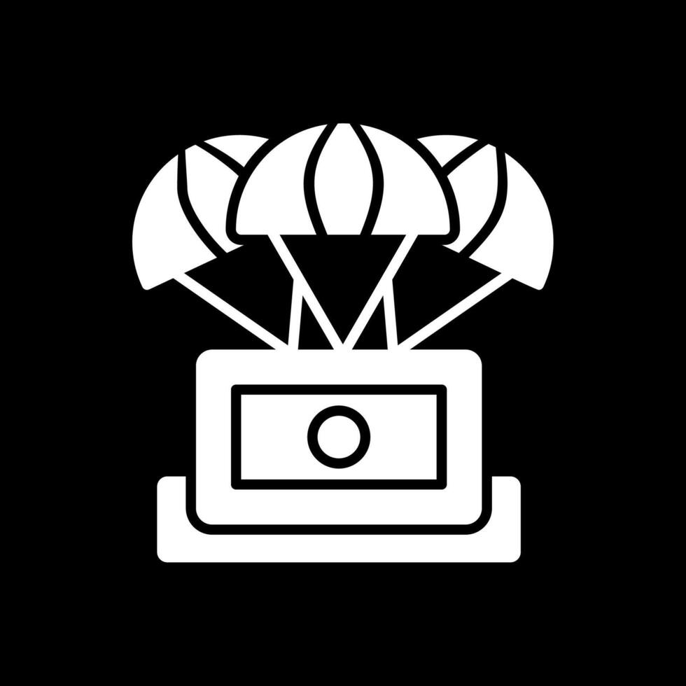 Space Capsule Glyph Inverted Icon Design vector