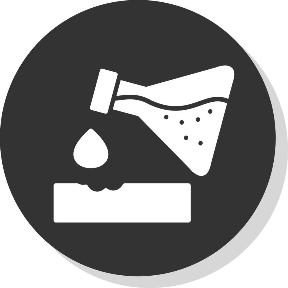 Corrosive Glyph Shadow Circle Icon Design vector