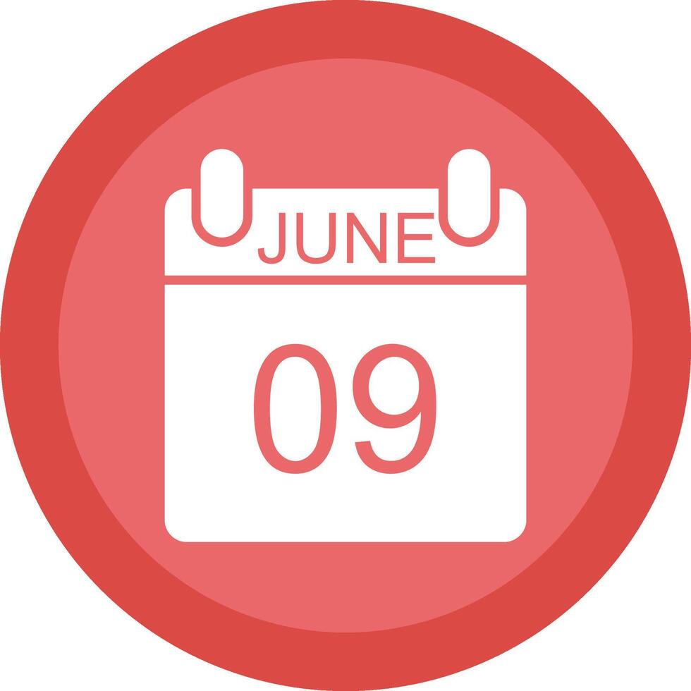 June Glyph Due Circle Icon Design vector