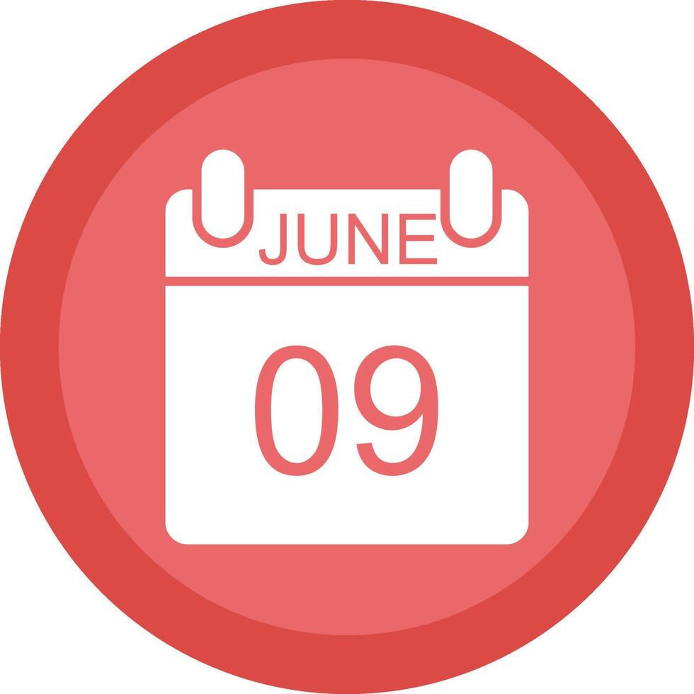 June Glyph Due Circle Icon Design vector