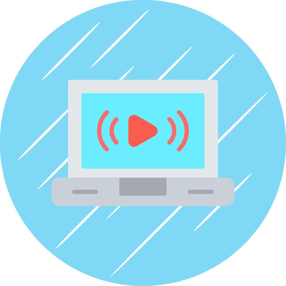 Live Stream Flat Circle Icon Design vector