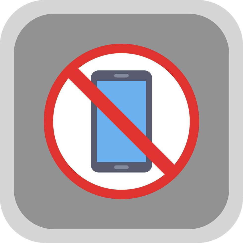 Prohibited Sign Flat round corner Icon Design vector